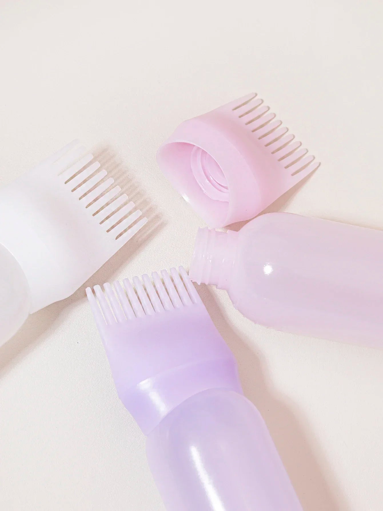 2-piece comb set, root comb application bottle, soft silicone hair brush, scalp exfoliation, massage, suitable for home salon