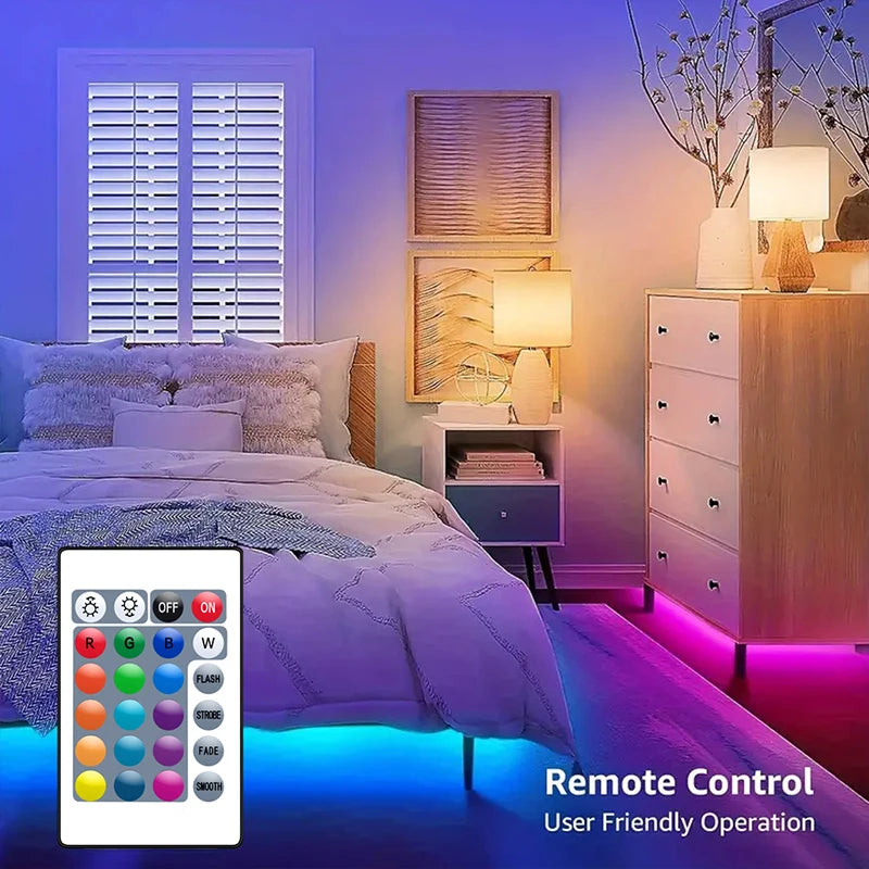 LED Strip Lights RGB 5050 LED Strips Bluetooth APP Control Color Changing DC 12V 30LEDS/M Per Meter For Bedroom Room Kitchen Bar
