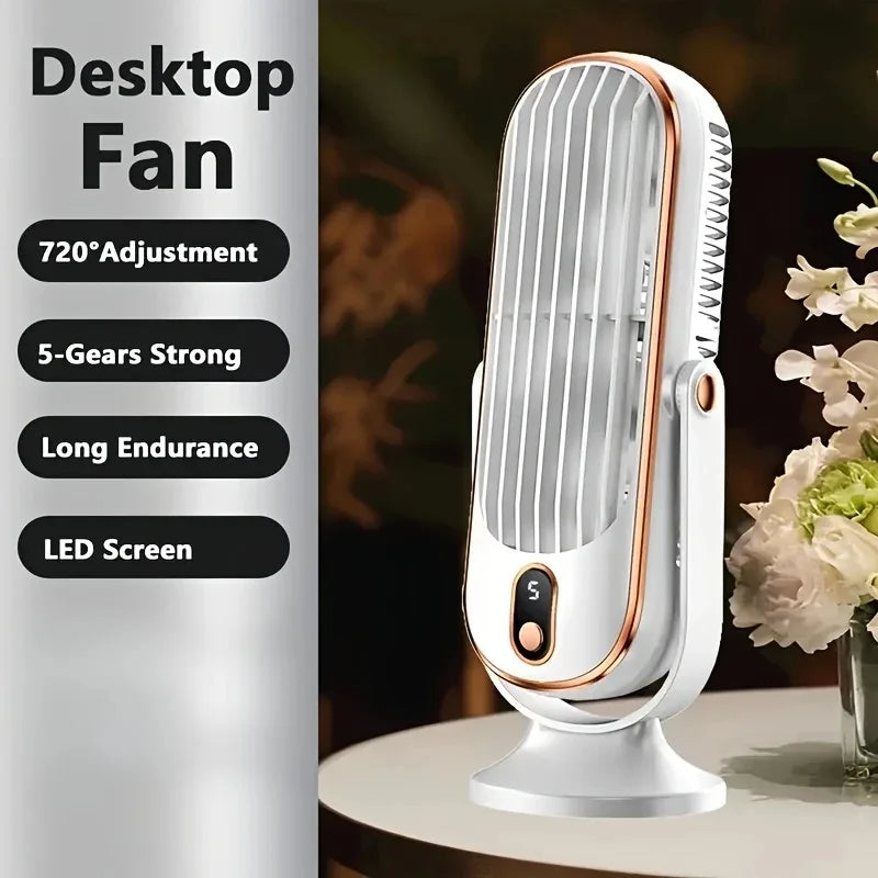 New Upgraded Large Battery Dual Motor Portable Fashion Desk Fan, Office, Travel, Camping, Outdoor RV Portable USB Fan air conditioner bladeless fan