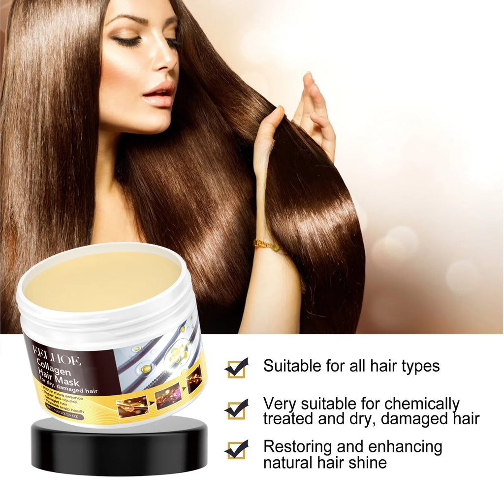 EELHOE Collagen Hair Mask Anti Hair Loss Treatment for Very Dry and Damaged Hair Repair Deep Conditioning Moisturizing Hair Mask