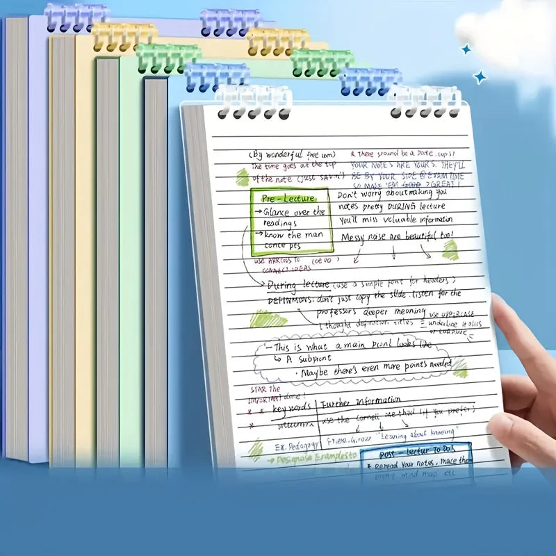 A Notebook with 60/120 Sheets,featuring Perforated Pages and A Horizontal Layout,Detachable and Not Too Uncomfortable To Handle