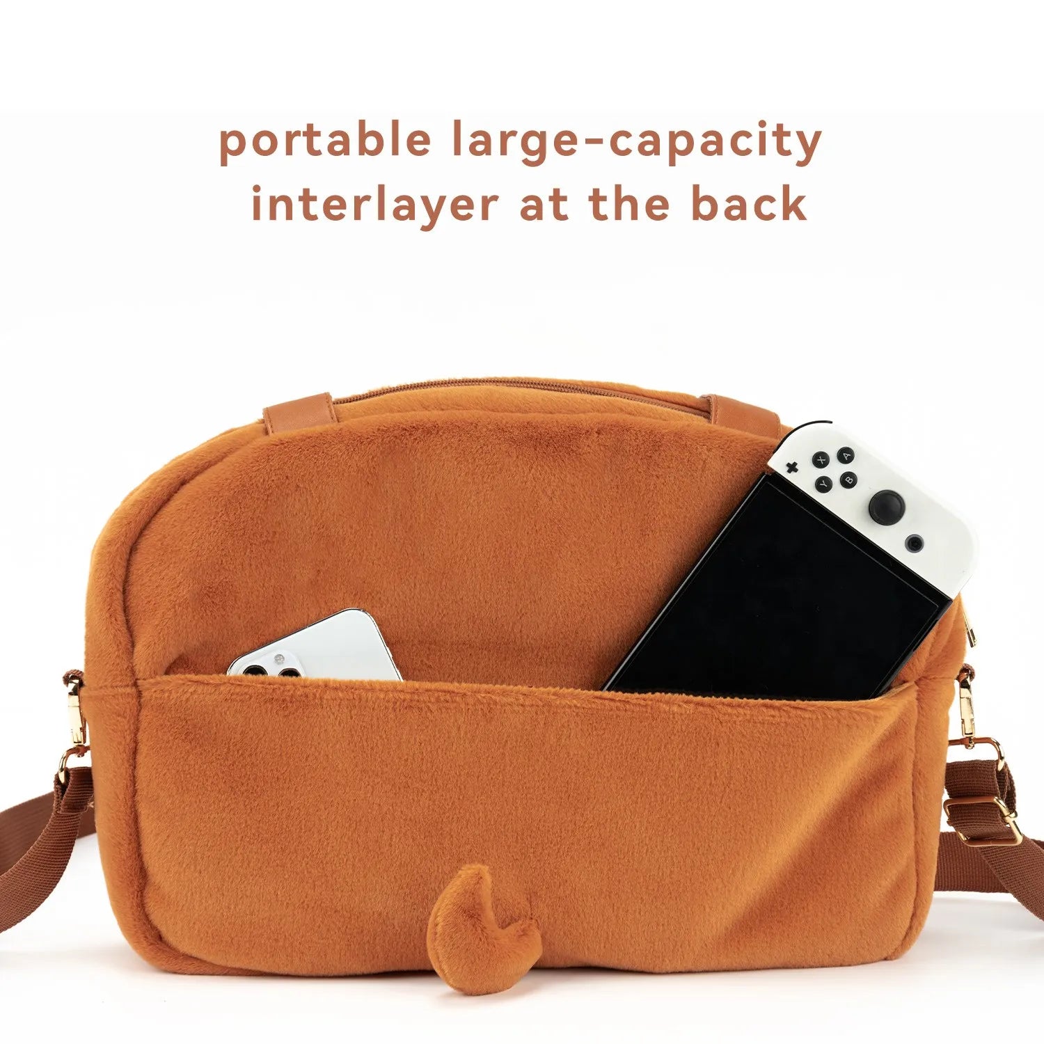 GeekShare Women's School Messenger Bags Kawaii Dog Toast Plush Shoulder Bag Female Handbags Fashion Brown Large Capacity Bags