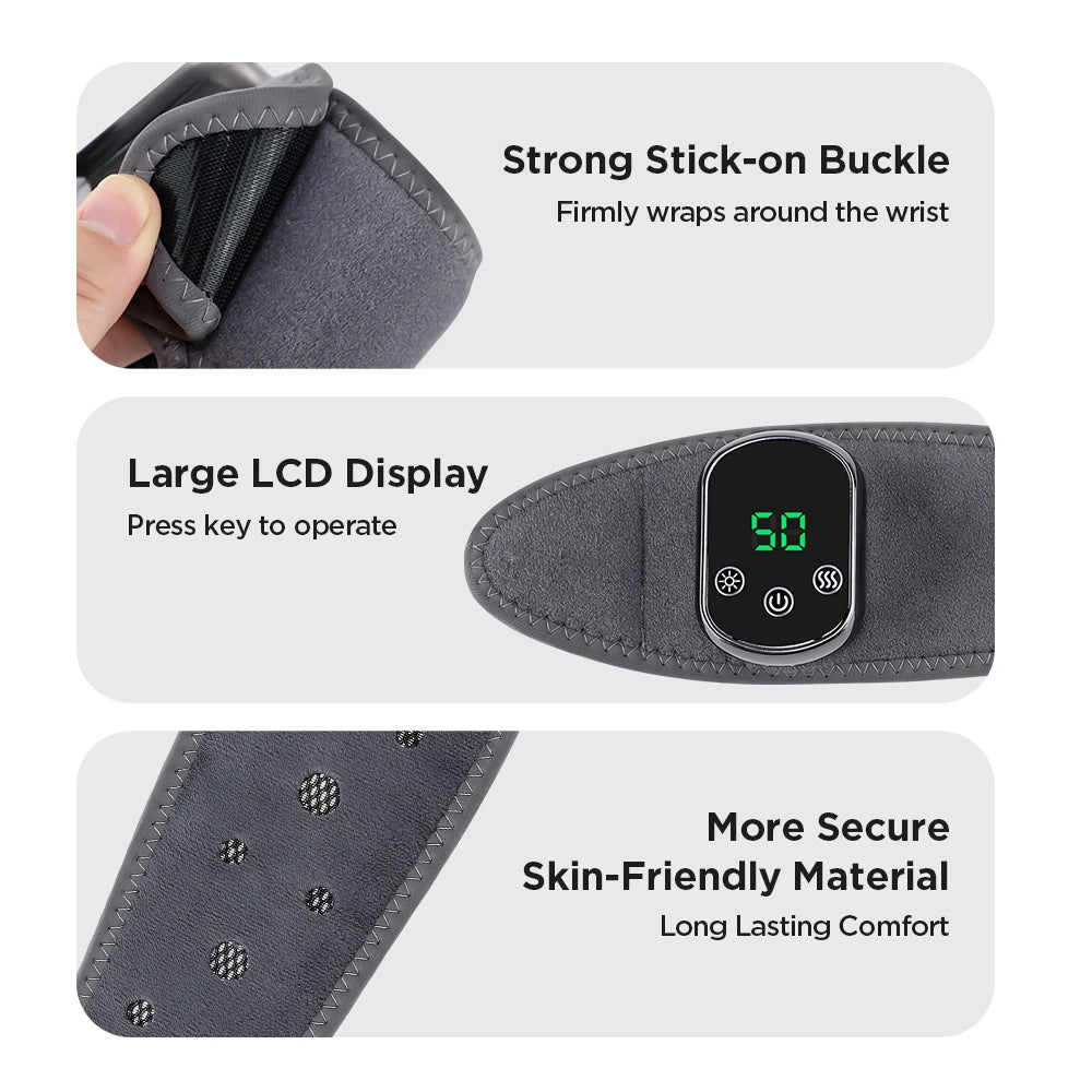 Electric Foot Hand Massager 5-Level Far-Infrared Hot Compress Vibrate Heat Ankles Wrist Guard Bracket Joint Portable Relax Timer