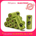 Biodegradable Pet Waste Bags  - Extra Thick Poop Bags for Dogs & Cats, Portable Roll with Dispenser, Eco-Friendly & Lea