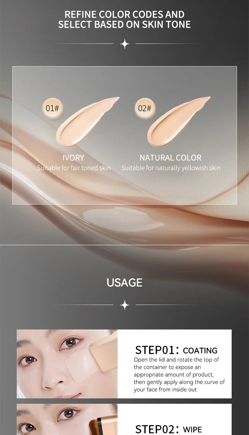 Base makeup foundation stick - Fully moisturizes and covers acne, eyes and stains, convenient for travel