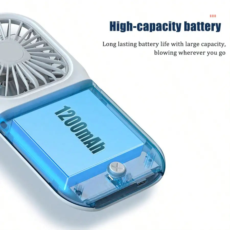 Fashionable Handheld Digital Neck Fan, USB Rechargeable, Mini Fan, Portable Fan, USB Power Bank Fast Charging Desktop Foldable Small Electric Fan, Ideal Companion For Hot Summer