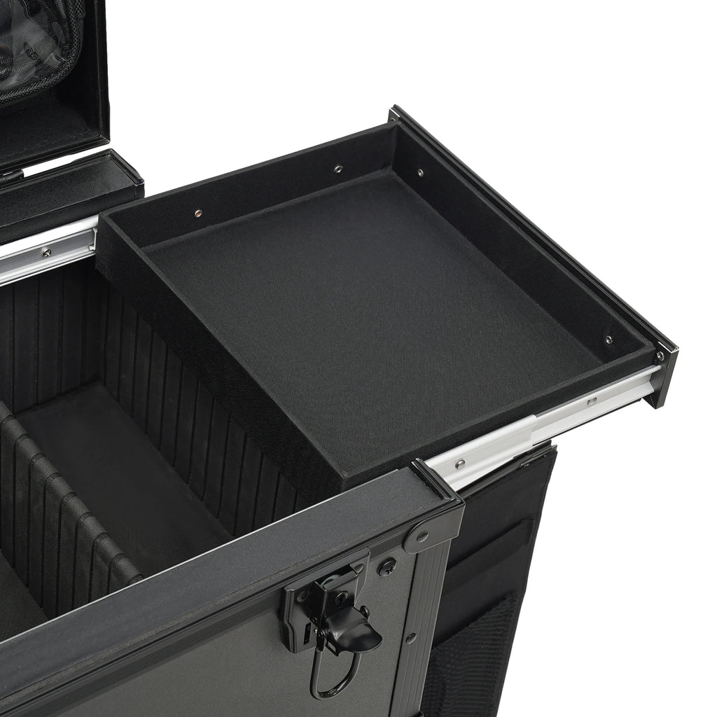 31.15inch Professional Rolling Makeup Case 4 Drawers Pro Makeup Artist Cosmetic Train Case Makeup Organizer Travel Case