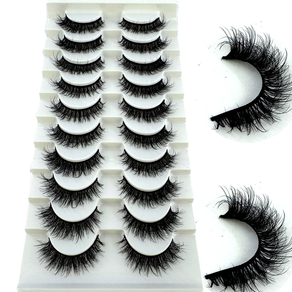 New Cat Eye Artificial Mink Eyelash 3D Curling Natural and Realistic Messy Tail Eye Extended Soft Eyelash