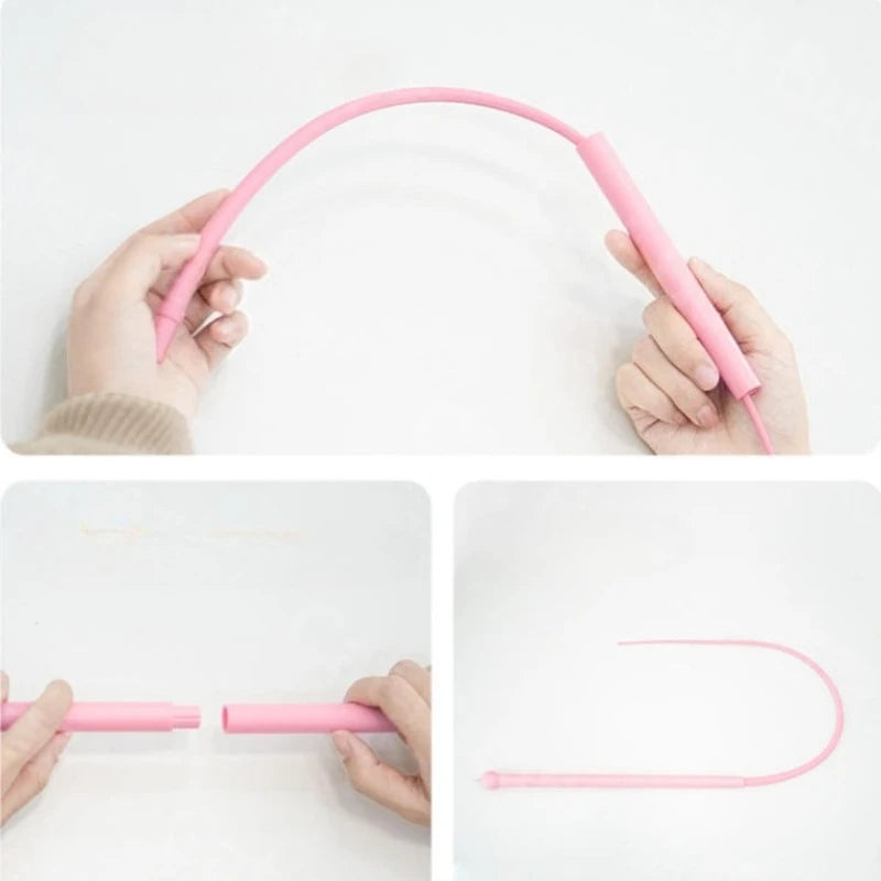 Cat Teaser Stick Toy Interactive Silicone Simulated Mouse Tail Kitten Toy Training Durable Teasing Cat Toy Supplies