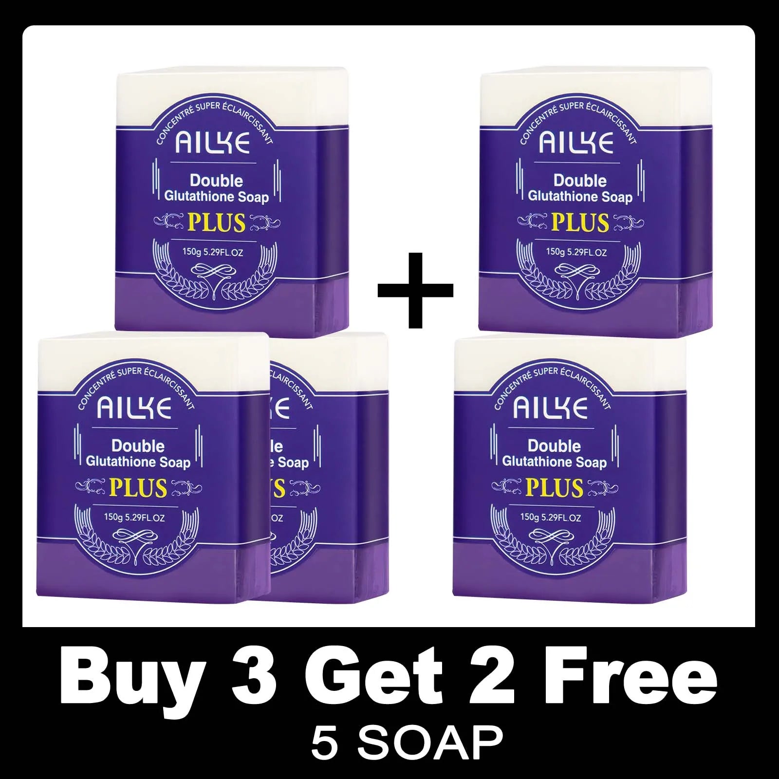 AILKE Double Glutathione PLUS Whitening Skin Care Set, Moisturizing, Reduce Dark Spots, Freckles, Melasma, Hyperpigmentation
