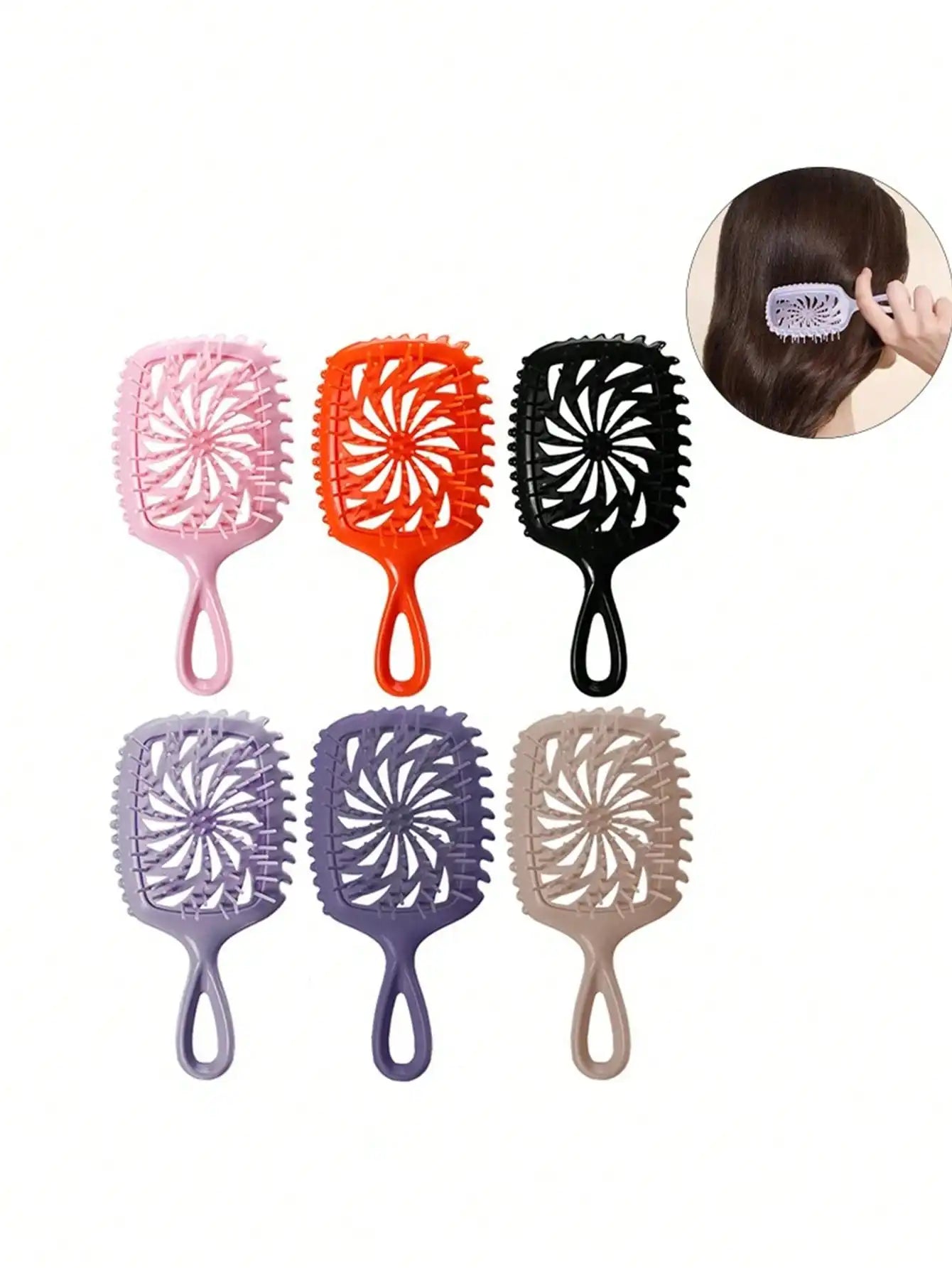 Glossy Hair Comb, Transparent Glossy Hollow Hair Styling Comb, Home Hair Styling Comb, Anti-Static Scalp Massage Comb, Suitable For Dry And Wet Styling, Suitable For Straight And Normal Hair - Ladies Gentle Hair Brush, Back T
