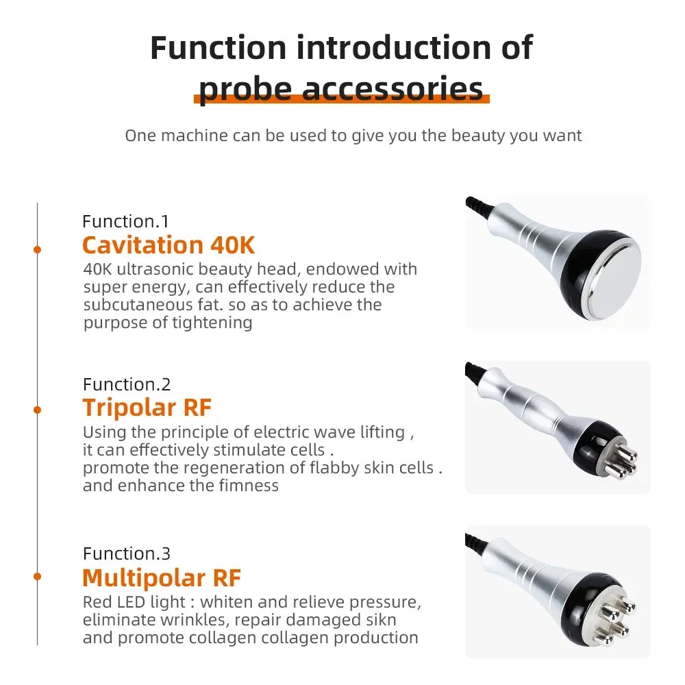 40K 3 In1 Cavitation Body Slimming Machine Facial Massager Skin Tighten Face Lifting Vacuum Suction Beauty Device（Fast Shipping）