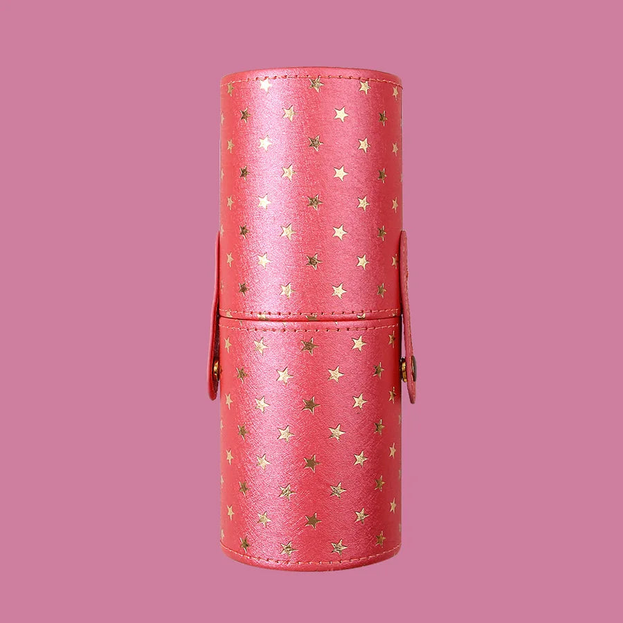 Portable Multi-Color Makeup Brush Bucket Storage Container Dustproof Brush Bucket with Lid Desktop Storage Pen Holder