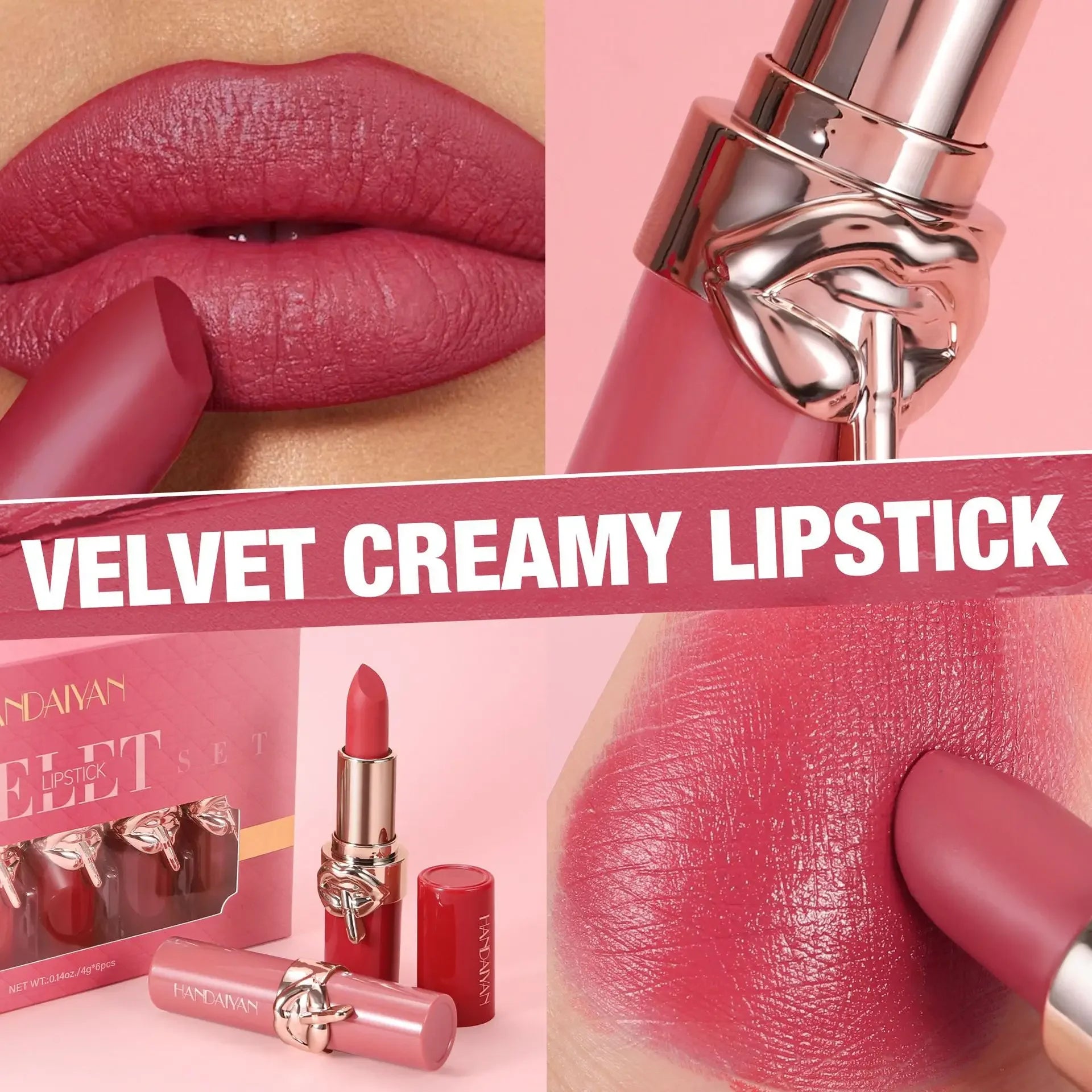 Velvet Lipstick Set Waterproof High Pigment Matte Moisturizing Non Fade Long Lasting Nude Red Lip Gloss Sexy Beauty Cosmetic