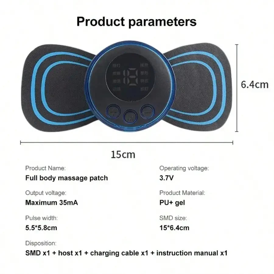 Electric Neck Massager Muscle Massage Stimulator Low Frequency Instrument Back Cervical Calf Patches Joints Relief Body