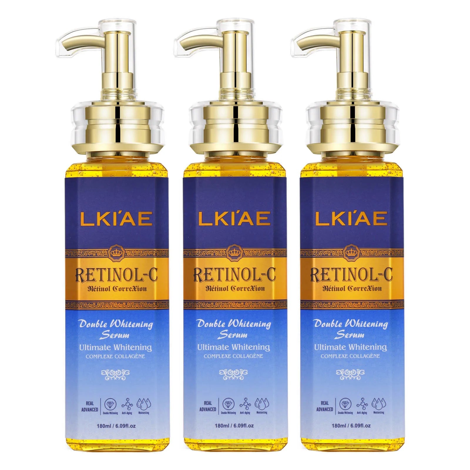 LKIAE Retinol Whitening Skin Care Set, Moisturizing, Reduce Wrinkles, Fine Lines, Dark Spots, With Collagen, Snail Extract
