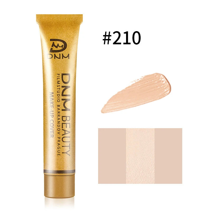 Gold Tube Full Coverage Concealer,Face High Coverage Foundation Cream For Dark Circles Tattoos Freckles Redness,Even Skin Tone