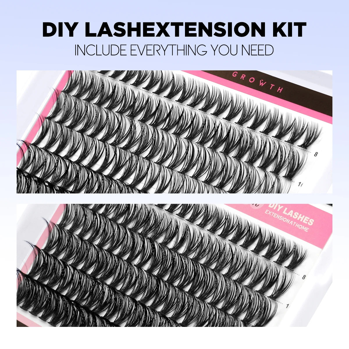 Lash Clusters Set DIY Lashes Extension Kit Individual Eyelash Extension Kit Full Set Lashes Kit with Lash Bond and Seal Makeup
