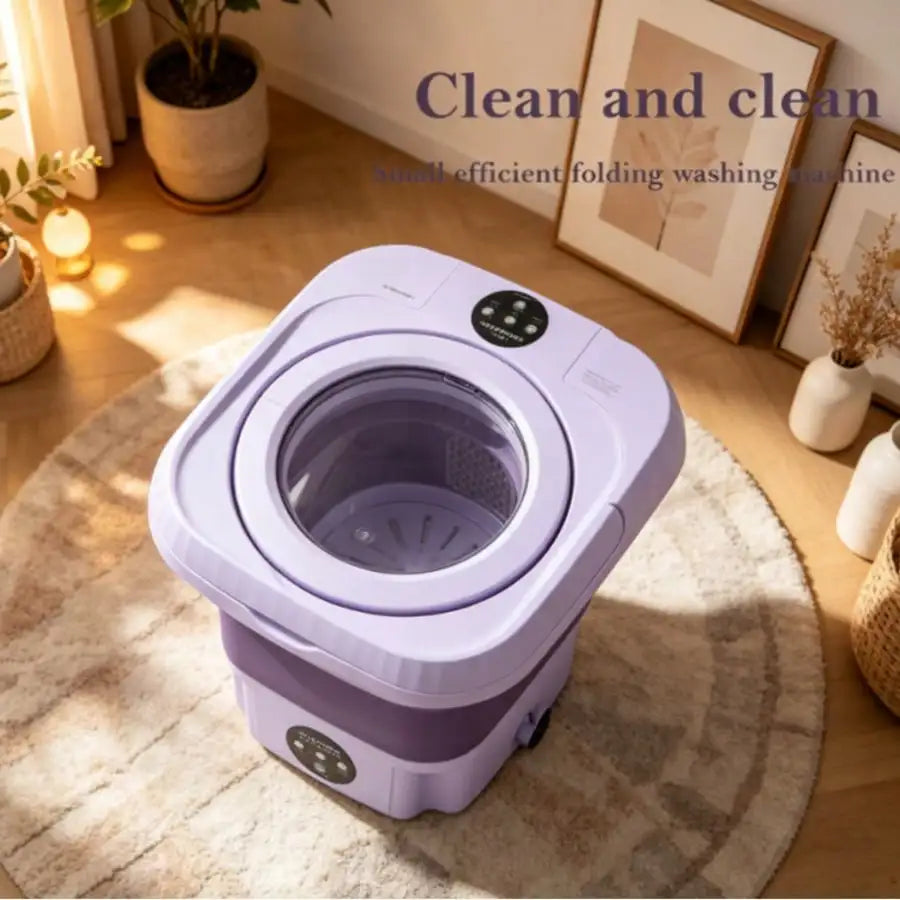 Foldable Mini Washing Machine, Portable Compact Washer For Underwear, Socks & Baby Clothes, Ideal For Dorms, Travel, Business Trips & Small Spaces