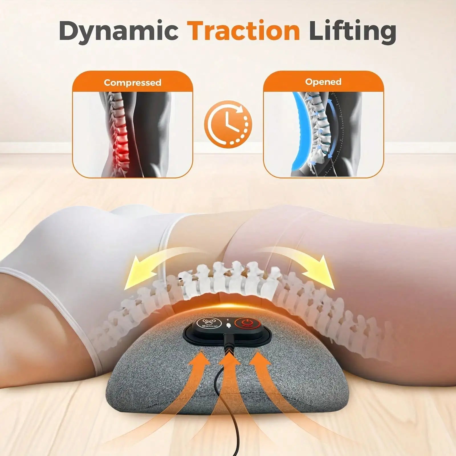 3-In-1 Back & Neck Massager With Heating, Vibration & Air Compression - Back Support Pillow, Ideal Gifts For Parents Home/Office