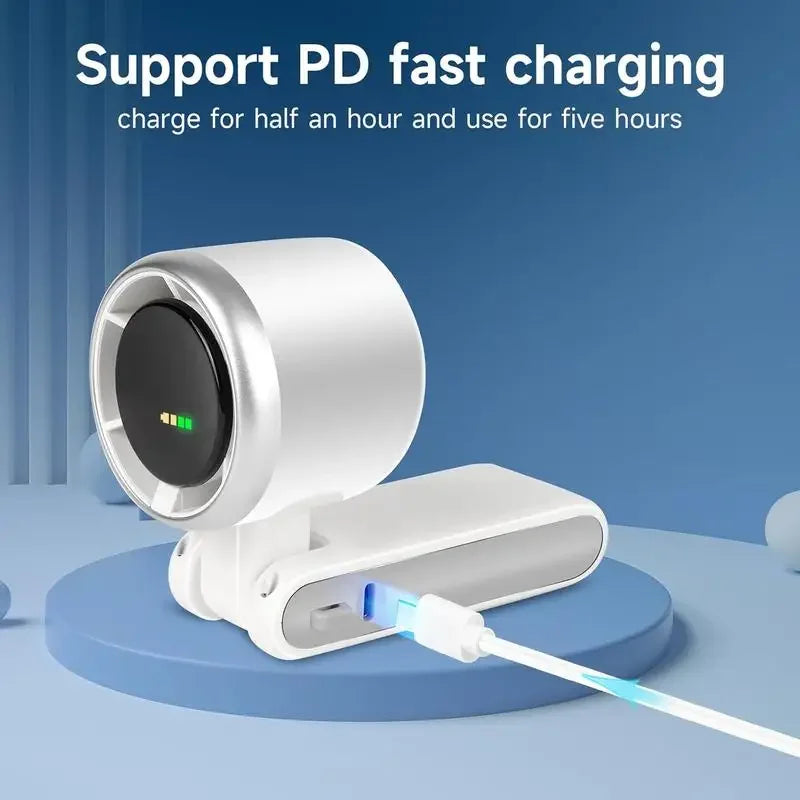 3-in-1 Fan, 5-speed, 3600mAh Rechargeable Lithium Battery, USB Charging, Travel Mini Fan