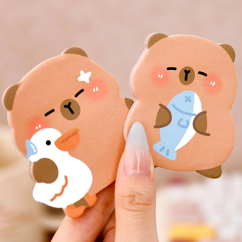 60sheets Kapibala Post Notes For Students High Appearance Cute N Times Sticky Notes for Paper Cartoon Stationery Sticky Notes