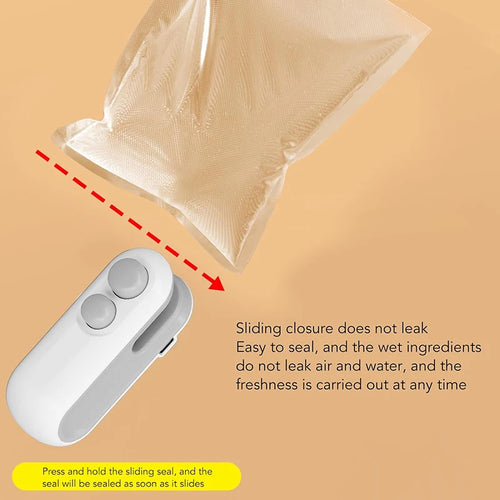 1 pcs Mini Handheld Bag Sealer, Locks in Freshness for Chips, Nuts. 10x6x4cm, Cordless