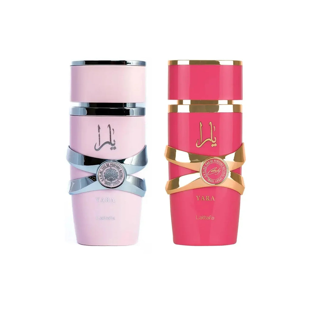 Lattafa Yara 2 Piece Set for Women – Floral, Fruity, Vanilla 2PCS Eau de Parfum Gift Set for Women (Yara & Yara Candy,2 x 3.4OZ)