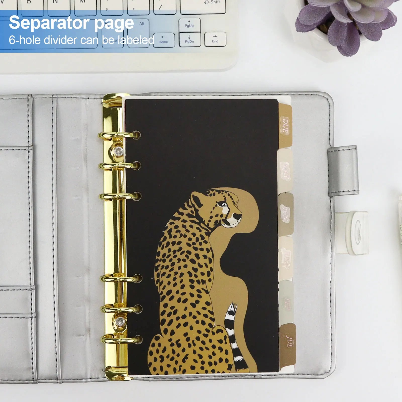 A6 Leopard Separator Paper Index Page Classification Separator Page Notebook Loose-leaf Book Partition Accessories