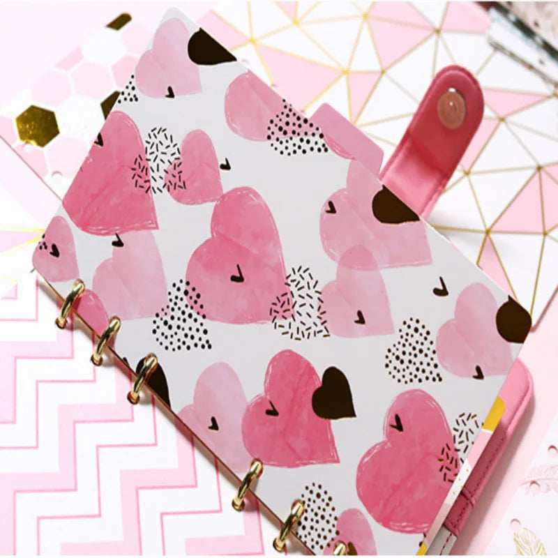 5pcs A5 A6 Loose-leaf Notebook Divider Sheets Pink Gold Divider Card Index Page Suitable for Diary Planner Notebook