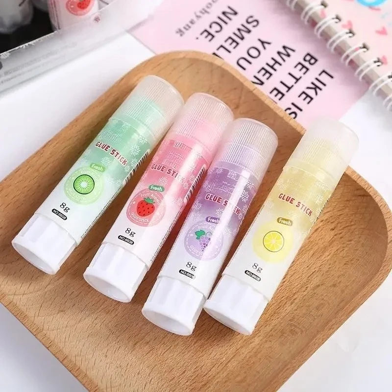 4 Pcs Cute Colorful Style Glue Stick High Viscosity Glutstick Solid Glue Paper Sticker Stationery Office Supplies