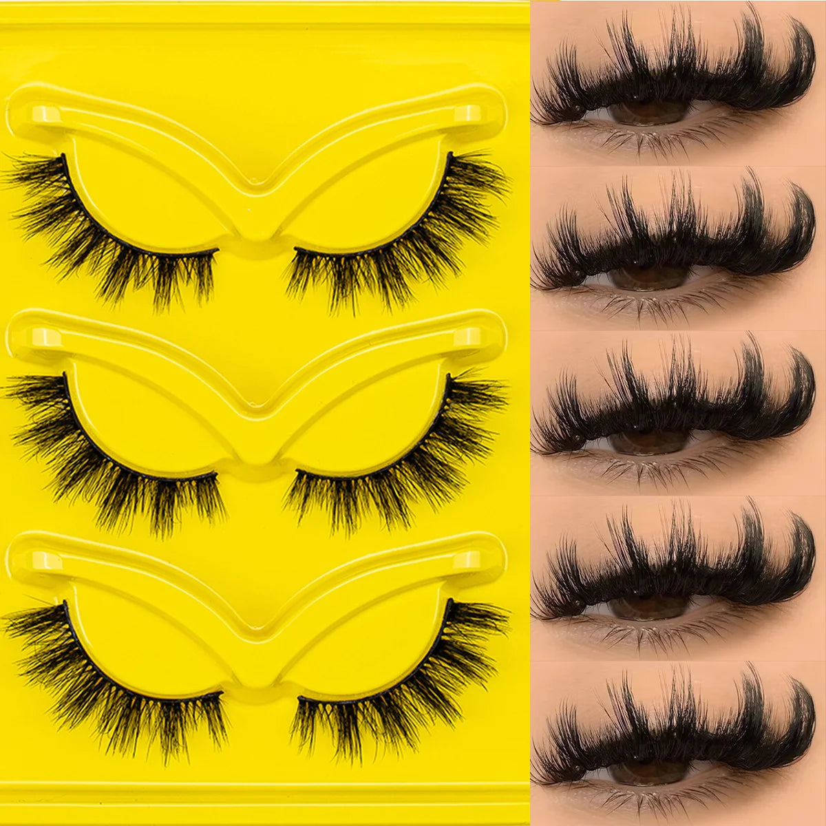 3D Mink Lashes Soft Wispy Natural long False Eyelashes Curly Volume Lashes Eyelash Extension
