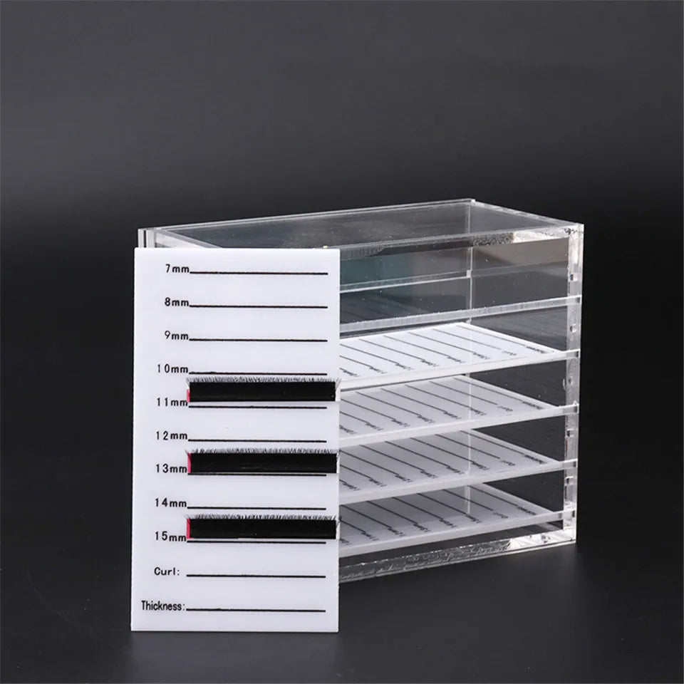 False Eyelash Storage Box 5 Layers Acrylic Pallet Lash Holder Pallet Individual Eyelash Extension Glue Display Stand Makeup 2029