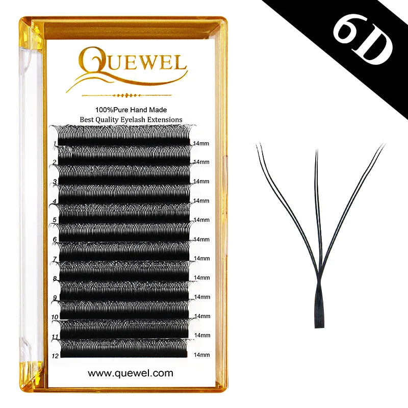Quewel 5D/6D/8D W lashes 0.07 W Shape Eyelash Extensions 8-14 C/D Curl Natural Soft High Quality Idividual Professional Lashes