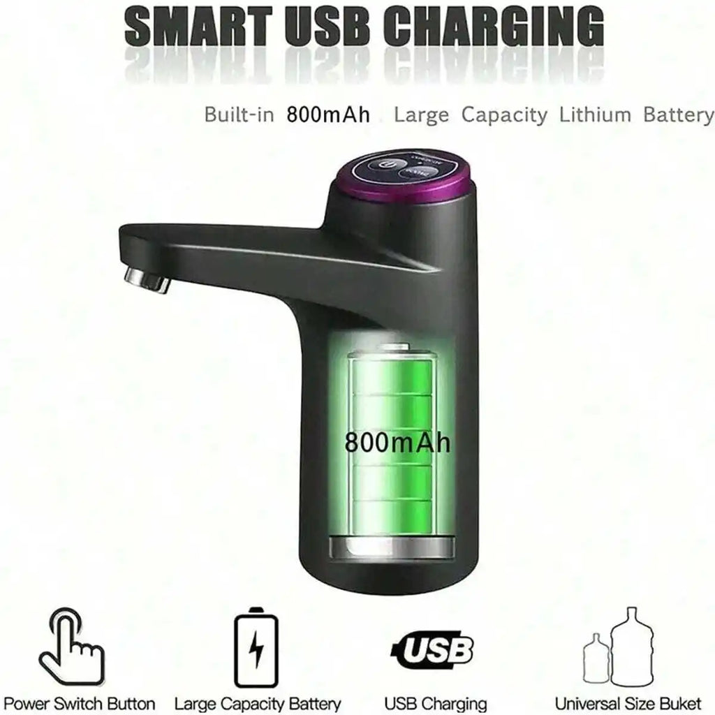 5 Gallon Water Dispenser: USB Rechargeable Kettle Pump-Portable, Automatic And Electric-For Home, Office And Outdoor Use.