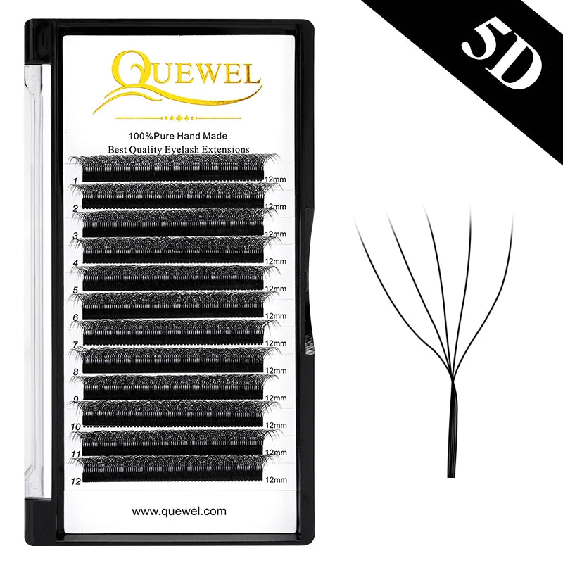 Quewel 5D/6D/8D W lashes 0.07 W Shape Eyelash Extensions 8-14 C/D Curl Natural Soft High Quality Idividual Professional Lashes