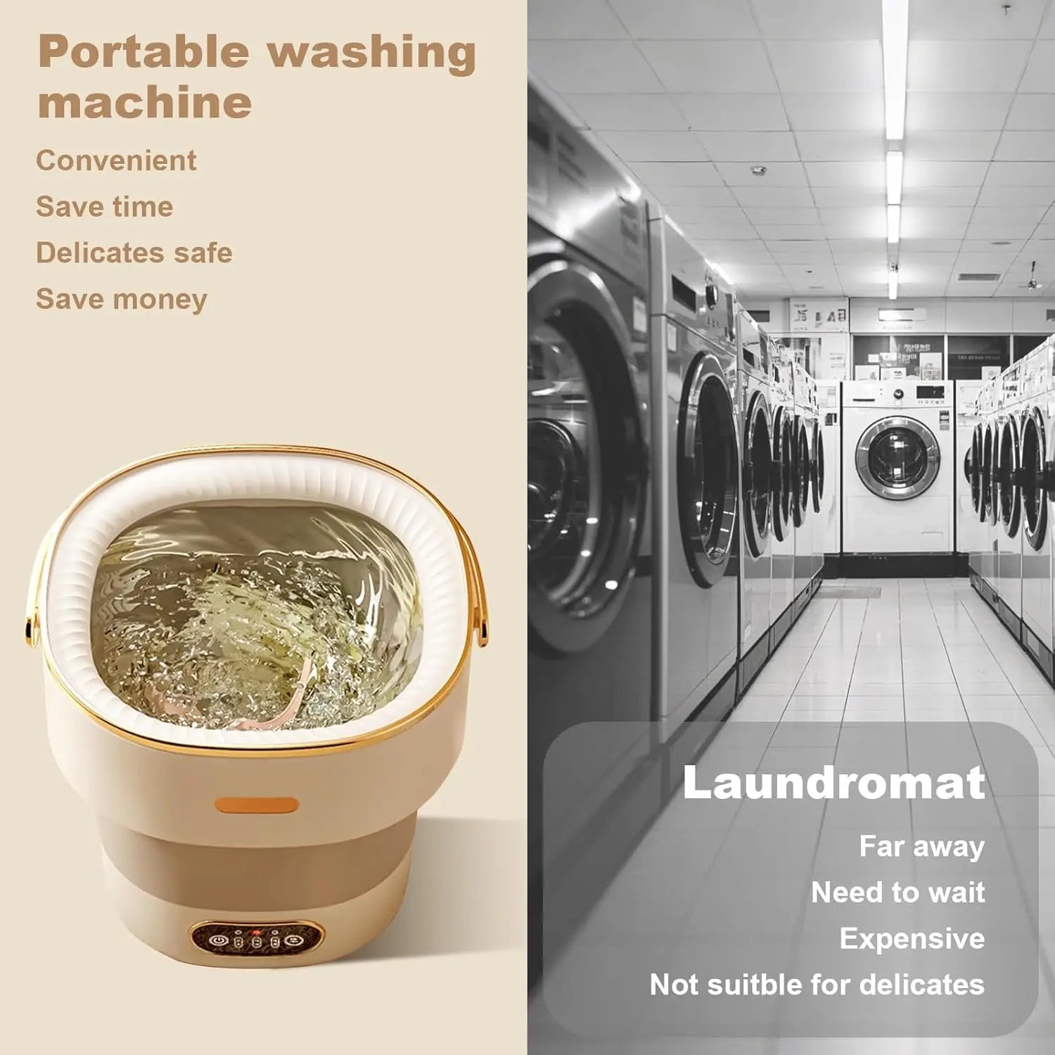 13L Portable Washing Machine for Underwear & Socks, Foldable Mini Washer with 3 Wash Modes and Spin Dryer, for RV and Travel