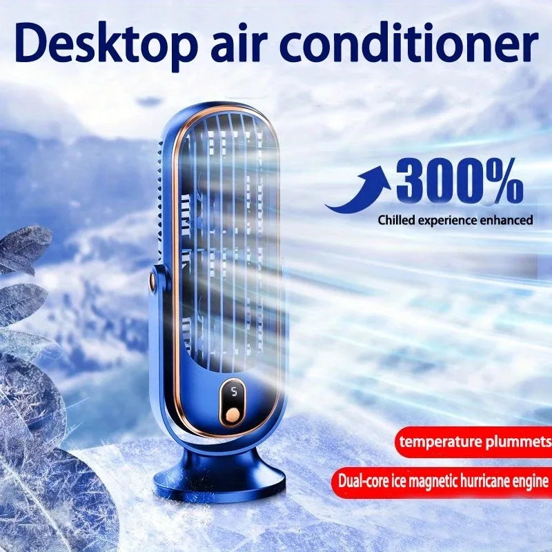 New Upgraded Large Battery Dual Motor Portable Fashion Desk Fan, Office, Travel, Camping, Outdoor RV Portable USB Fan air conditioner bladeless fan