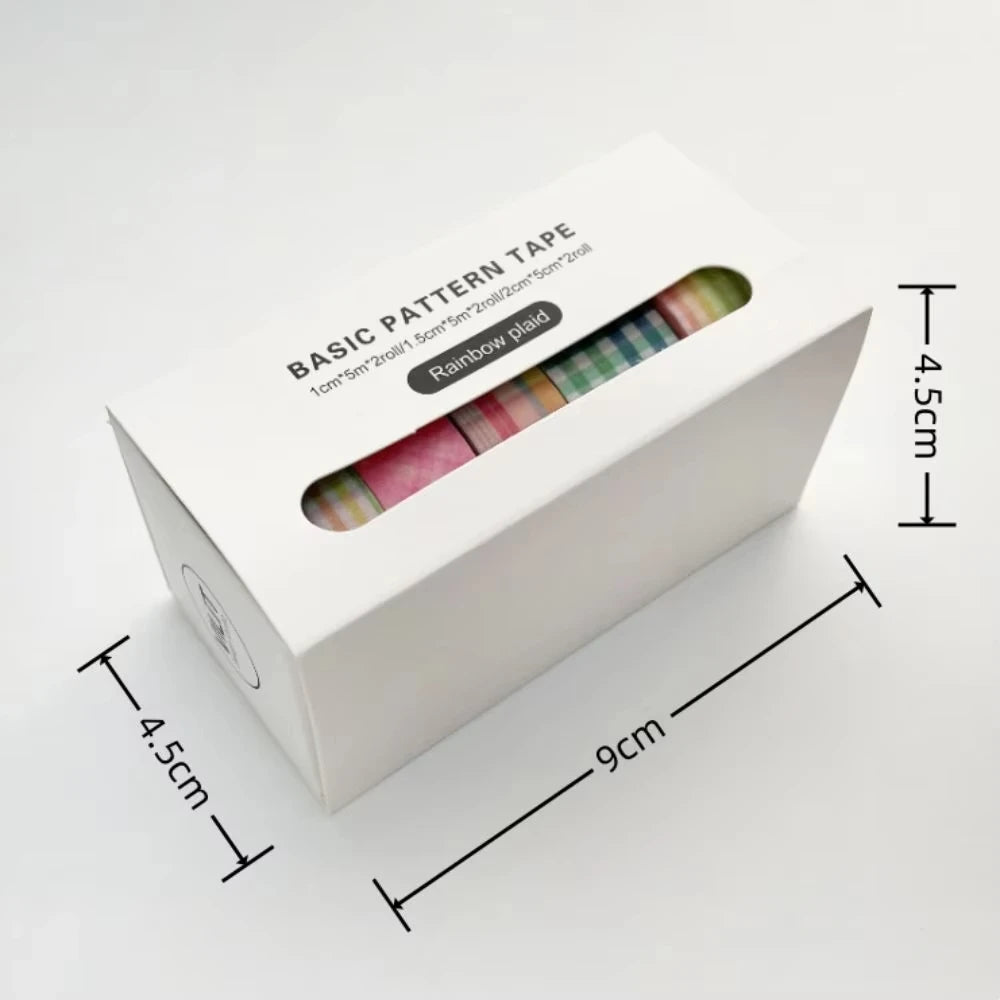 6 Rolls/Box, Diy Grid Washi Tape, Masking Tape, Perfect For Diy Journals And Notebooks, Perfect For Those Who Love Journaling.