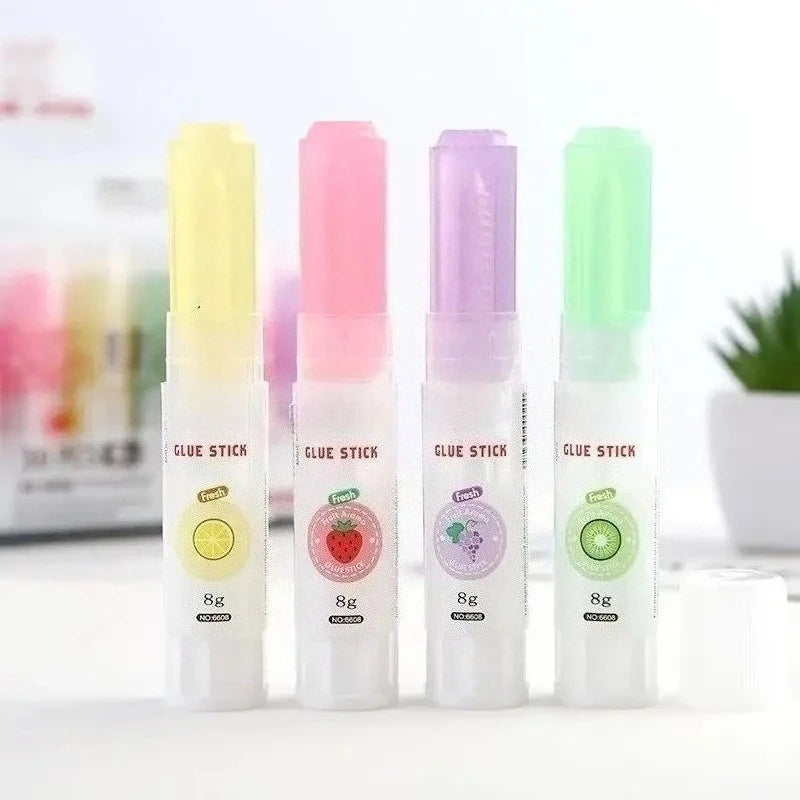 4 Pcs Cute Colorful Style Glue Stick High Viscosity Glutstick Solid Glue Paper Sticker Stationery Office Supplies