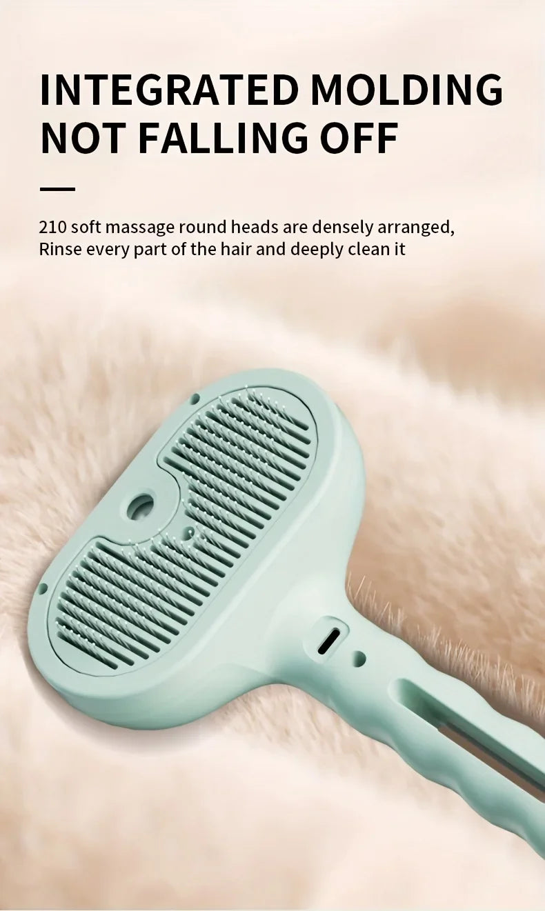 3-in-1 Dogs Cat Hair Brush Remover Steam Spray Grooming Brush Unique Steam Tools Water Mist Humidifier Toy White Pink Green