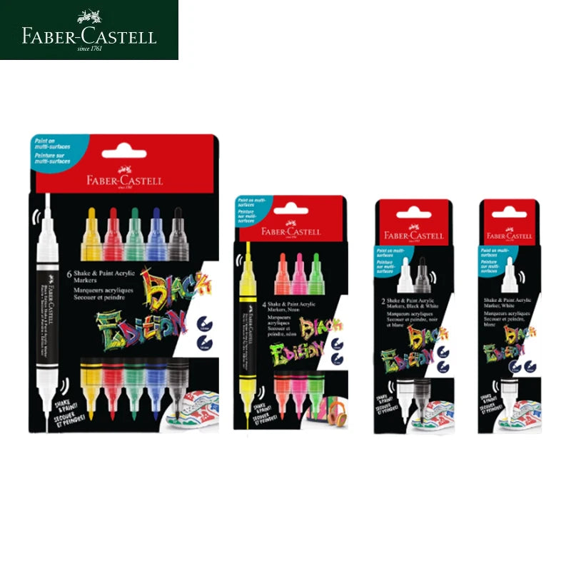 Faber-Castell Boxed Double-ended Acrylic Pen Waterproof Soft-Bristled Marker Pen DIY Hand-painted Ceramic Graffiti Painting Pen