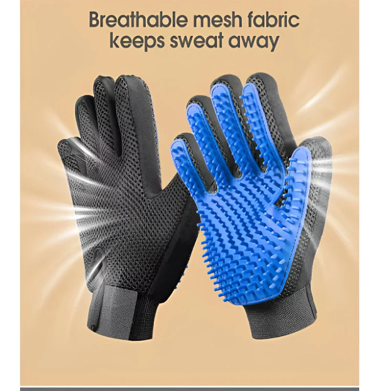 Pet Hair Glove Comb Pet Dog Cat Grooming Cleaning Glove Deshedding Hair Remover Massage Brush Animal Supplies Cat Accessories