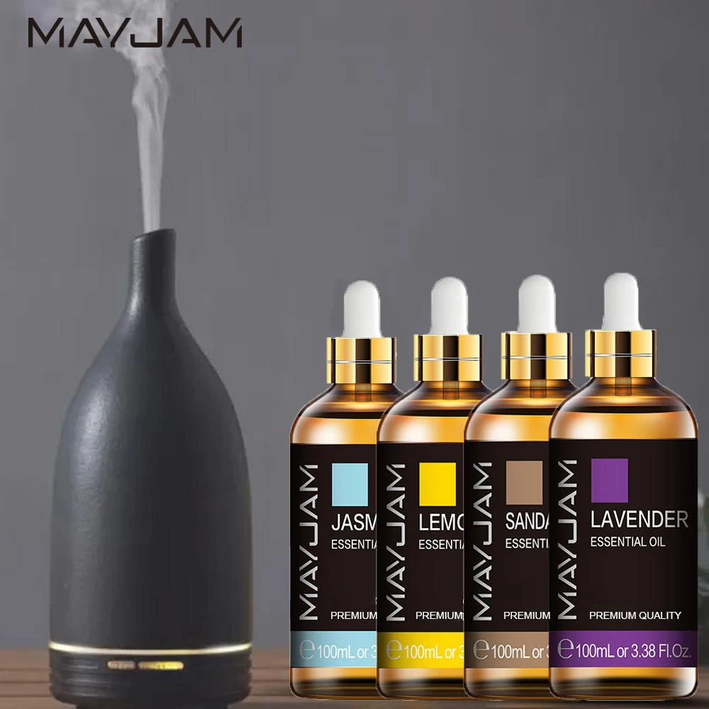 100ml Pure Natural Jasmine Tea Tree Sandalwood Essential Oils Diffuser Plant Lavender Vanilla Rosemary Eucalyptus Essential Oil
