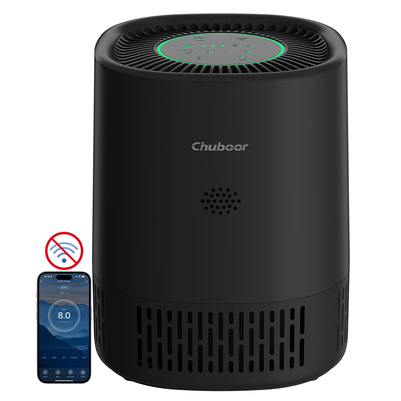 Chuboor Air Purifier Quiet Air Cleaner with High-Efficiency Filtration,H13 HEPA Removes Smoke, Dust, Pollen, Pet Hair