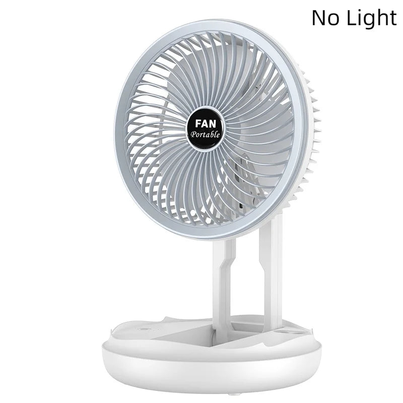 USB Charging Foldable Table Fan Wall Mounted Hanging Ceiling Fan with LED Light 4 Speed Adjustable For Home Room Air Cooler Fan