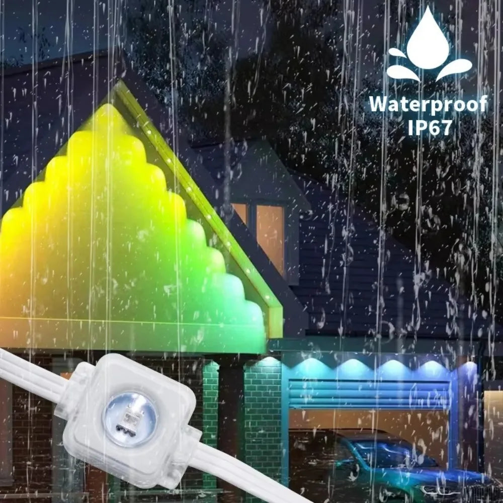 300ft Smart Eave Lights 180LEDS Permanent Outdoor Lights LED String Lights App Remote Waterproof for House Festival Daily Decor
