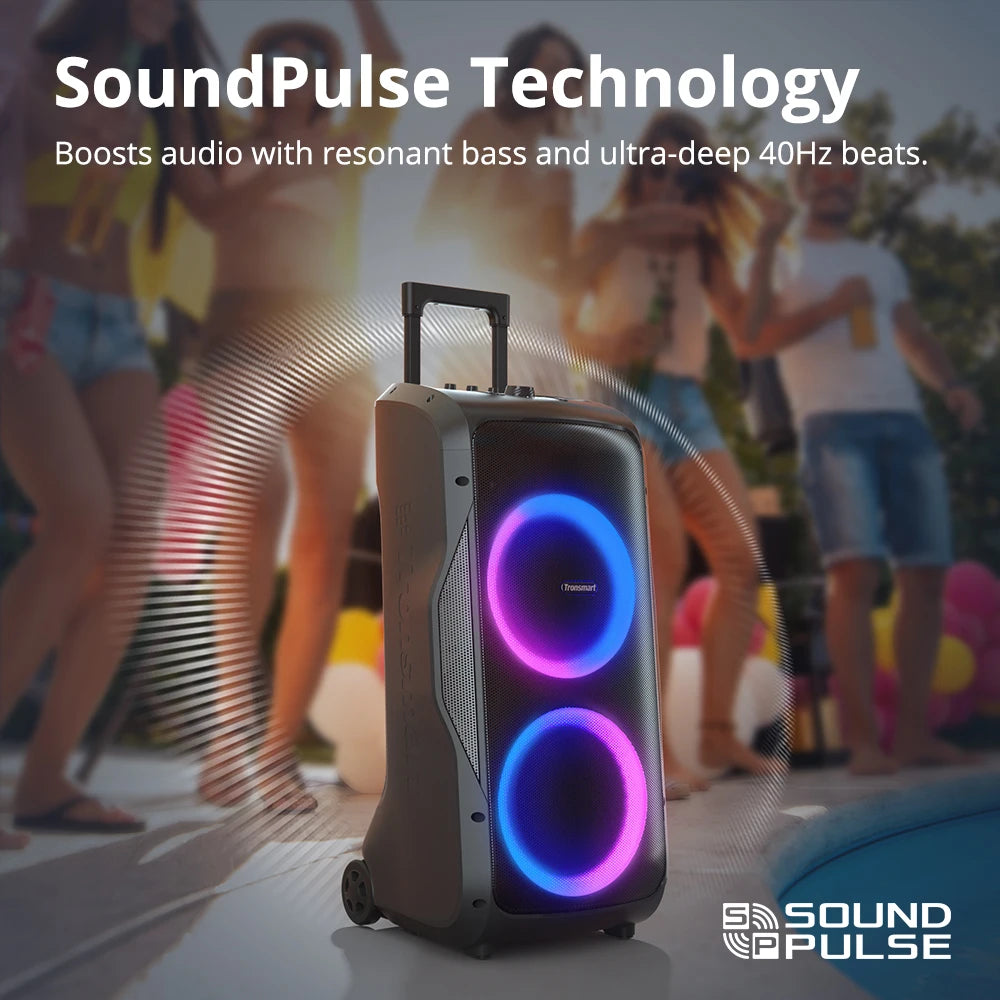 Tronsmart Halo 300 Speaker, 240W Partybox, Bluetooth Party Speaker with Guitar/Mic/XLR Input, TWS, 20-Hour Playtime, APP Control