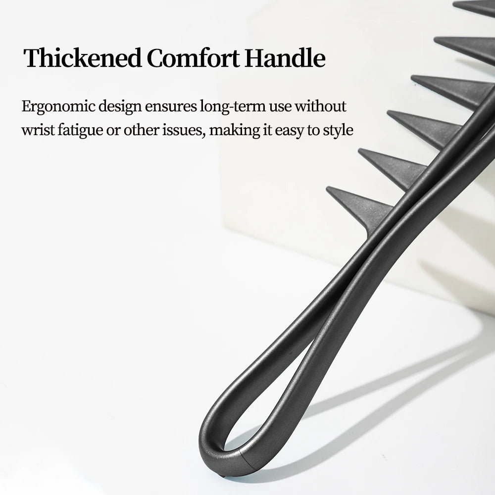 Wide Tooth Retro Oil Head Comb Antistatic Detangle Curly Hair Salon Styling Zoning Comb for Men Women