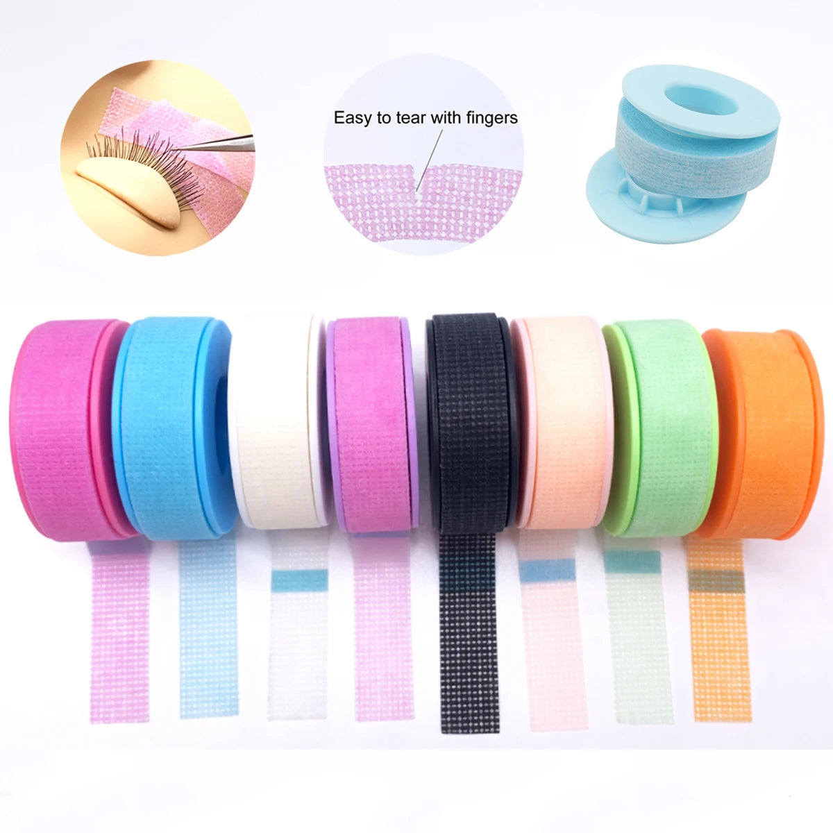1 Roll black  Medical Silicone Tapes Eyelash Extensions Supplies Waterproof Breathable Prevent Allergy Color Tape Makeup Tools